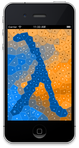 iPhone with yellow voronoi lambda